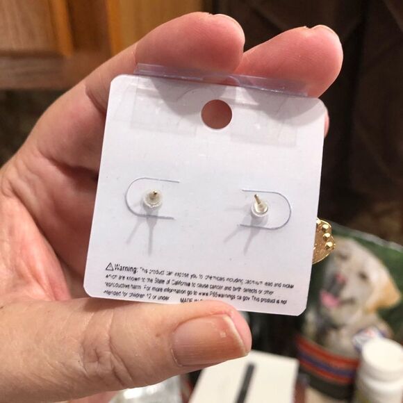 AJ Cornerstone Black & Gold Rhinestone Butterfly Stud Earrings (a)157 - Picture 7 of 7